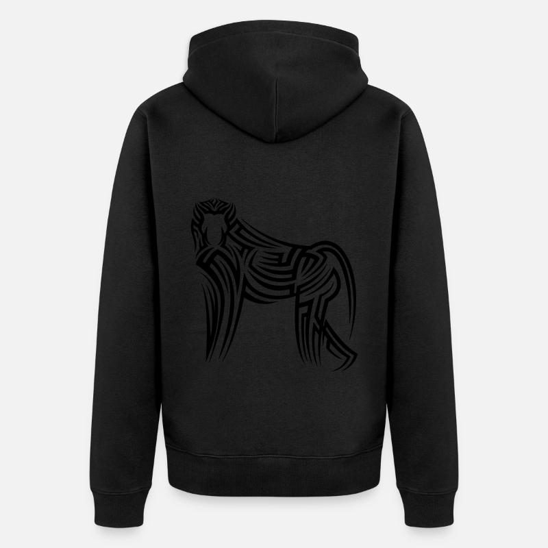 Monkey affe Tribal Tattoo - Unisex Premium Organic Zip Hoodie - black