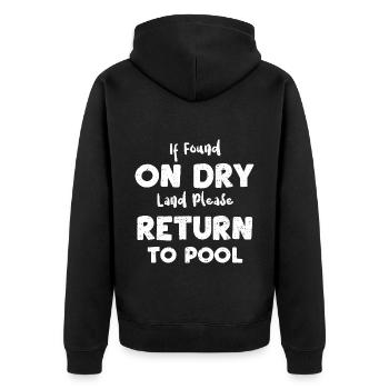 If Found On Dry Land Please Retu... - Unisex Premium Bio Zip Hoodie - Schwarz - Hinten - Nico (187cm)