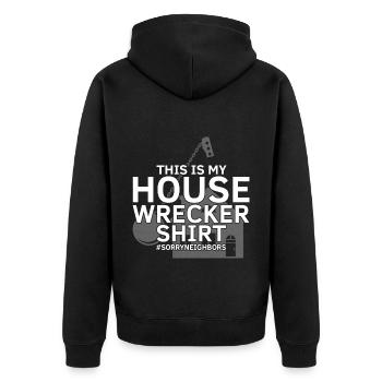 House Demolition and Renovation Design - Unisex Premium Organic Zip Hoodie - black - Back - Nico (187cm)