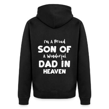 Je suis un fier fils d’un merveilleux d... - Veste à capuche bio Premium Unisexe - noir - Dos - Nico (187cm)