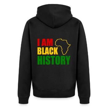 I am black history - Veste à capuche bio Premium Unisexe - noir - Dos - Nico (187cm)