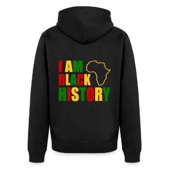 I am black history - Veste à capuche bio Premium Unisexe - noir - Dos - Nico (187cm)