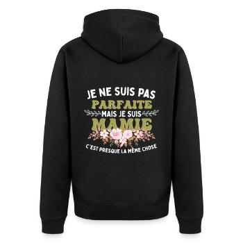 Je Suis Mamie - Veste à capuche bio Premium Unisexe - noir - Dos - Nico (187cm)