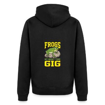Frog’s My Night Time Gig - Veste à capuche bio Premium Unisexe - noir - Dos - Nico (187cm)