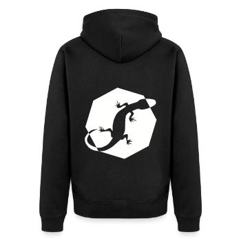reptil - Unisex Premium Bio Zip Hoodie - Schwarz - Hinten - Nico (187cm)