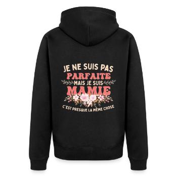 Grand-Mère Cadeau Mamie Humour - Veste à capuche bio Premium Unisexe - noir - Dos - Nico (187cm)
