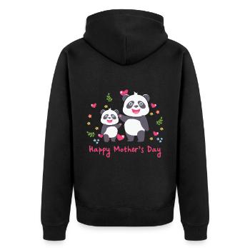 happy Mothersday - Unisex Premium Bio Zip Hoodie - Schwarz - Hinten - Nico (187cm)