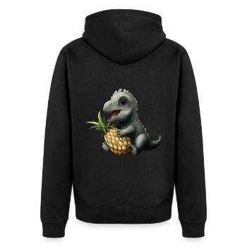 A sweet pineapple for the little dinosaur - Unisex Premium Organic Zip Hoodie - black - Back - Nico (187cm)