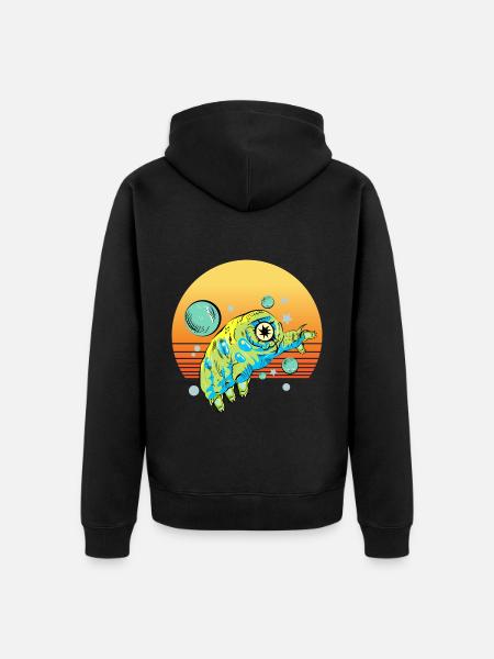 Tardigrade Retro - Unisex Premium Organic Zip Hoodie - black
