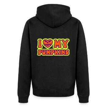 I Love My Pumpkins Women - Unisex Premium Organic Zip Hoodie - black - Back - Nico (187cm)