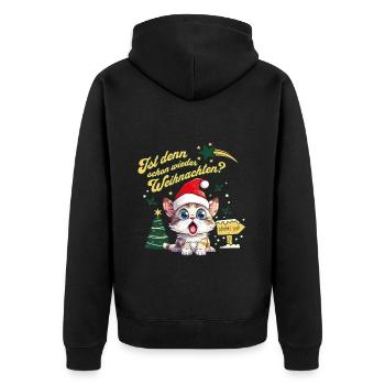 Noël Encore Chat Catmas Drôle Laid - Veste à capuche bio Premium Unisexe - noir - Dos - Nico (187cm)