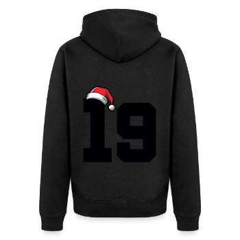 19 Zahl Weihnachten - Unisex Premium Bio Zip Hoodie - Schwarz - Hinten - Nico (187cm)