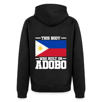 Philippinen Flagge | Filipino Land Asien Geschenke - Unisex Premium Bio Zip Hoodie - Schwarz - Hinten - Nico (187cm)