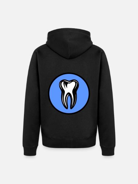 Zahn Zahnarzt Symbol - Unisex Premium Bio Zip Hoodie - Schwarz