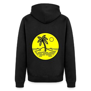 Palm Trees Island Symbol Beach - Unisex Premium Organic Zip Hoodie - black - Back - Nico (187cm)