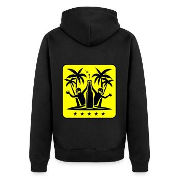 Palmen Strand Urlaub Party - Unisex Premium Bio Zip Hoodie - Schwarz - Hinten - Nico (187cm)