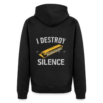Keytar Keyboard Gift - Unisex Premium Organic Zip Hoodie - black - Back - Nico (187cm)