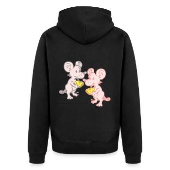 Enfant Enfants Souris Souris Fromage Rongeurs Rongeurs - Veste à capuche bio Premium Unisexe - noir - Dos - Nico (187cm)