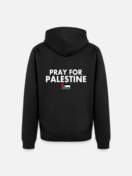 Pray for palestine - Unisex Premium Organic Zip Hoodie - black