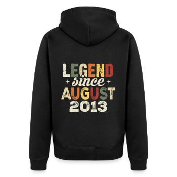 August 2013 Anniversary August 2013 - August 2013 - Unisex Premium Organic Zip Hoodie - black - Back - Nico (187cm)