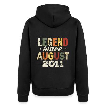 Août 2011 Anniversaire Août 2011 - Août 2011 - Veste à capuche bio Premium Unisexe - noir - Dos - Nico (187cm)