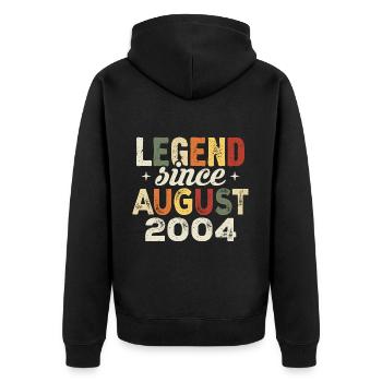 August 2004 Anniversary August 2004 - August 2004 - Unisex Premium Organic Zip Hoodie - black - Back - Nico (187cm)