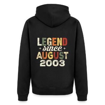 Août 2003 Anniversaire Août 2003 - Août 2003 - Veste à capuche bio Premium Unisexe - noir - Dos - Nico (187cm)