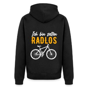 Rare Wheelless Bicycle Mountain Bike Road Bike - Unisex Premium Organic Zip Hoodie - black - Back - Nico (187cm)