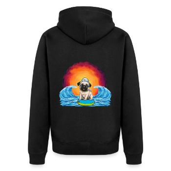Carlin Chien Chiens Marin Marin Maritime Enfants - Veste à capuche bio Premium Unisexe - noir - Dos - Nico (187cm)