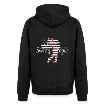 Swing Style Golf Golfing USA - Veste à capuche bio Premium Unisexe - noir - Dos - Nico (187cm)