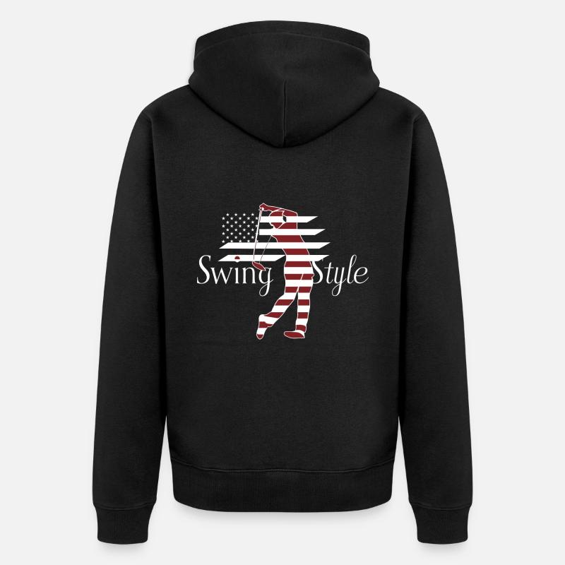 Swing Style Golf Golfing USA - Veste à capuche bio Premium Unisexe - noir