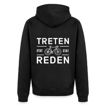 Radfahrer Radfahren Radrennen für einen - Unisex Premium Bio Zip Hoodie - Schwarz - Hinten - Nico (187cm)