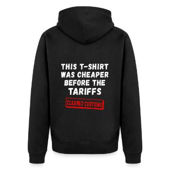 Ce T-shirt était moins cher avant les tarifs douaniers - Veste à capuche bio Premium Unisexe - noir - Dos - Nico (187cm)