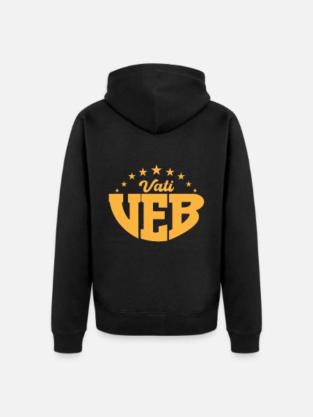 VEB Vati DDR Geschenk - Unisex Premium Bio Zip Hoodie - Schwarz