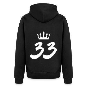 33 Couronne numérique - Veste à capuche bio Premium Unisexe - noir - Dos - Nico (187cm)