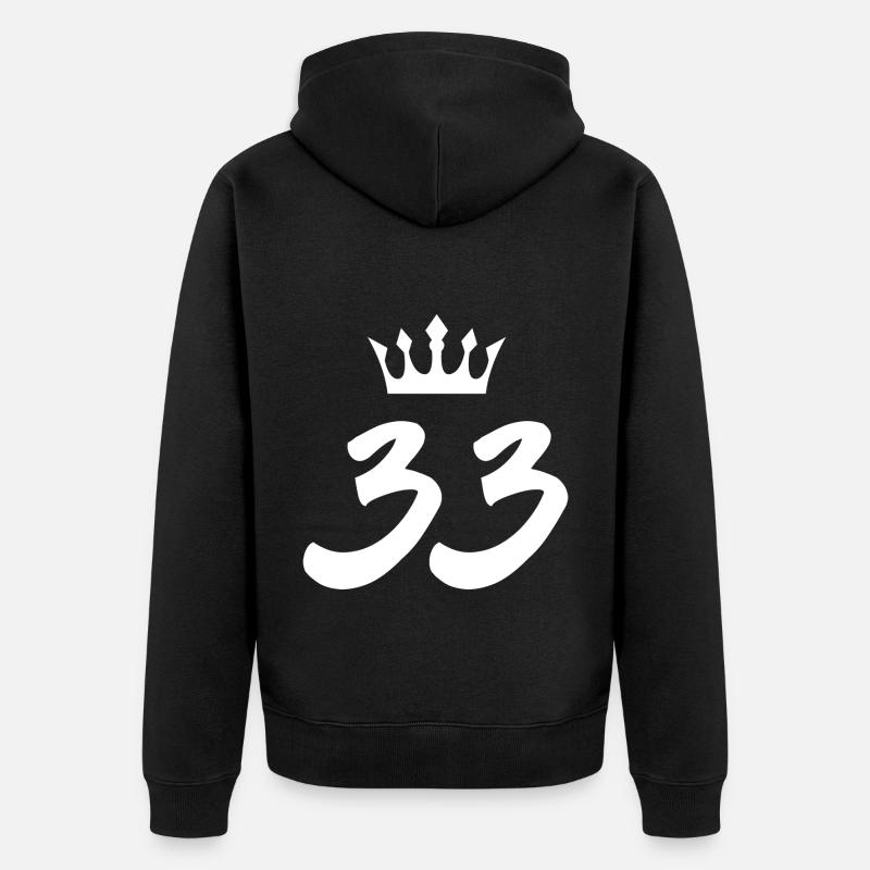 33 Couronne numérique - Veste à capuche bio Premium Unisexe - noir