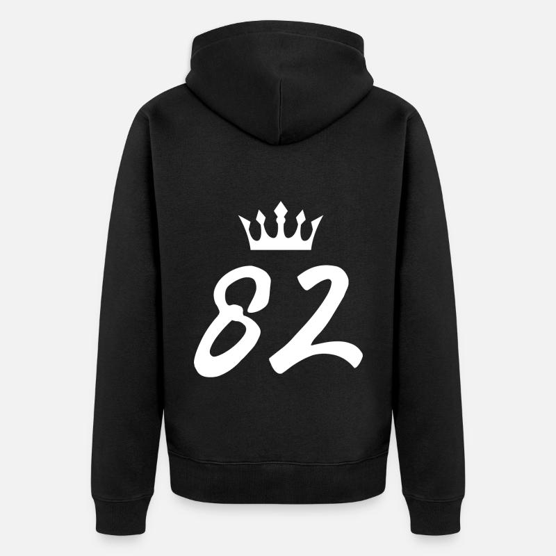 82 Couronne numérique - Veste à capuche bio Premium Unisexe - noir
