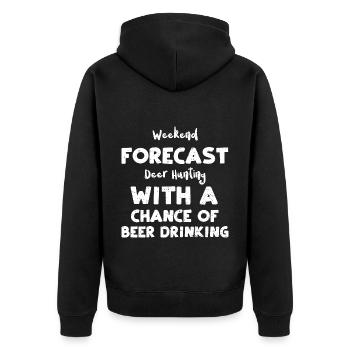Weekend Forecast Deer Hunting Wi... - Unisex Premium Bio Zip Hoodie - Schwarz - Hinten - Nico (187cm)