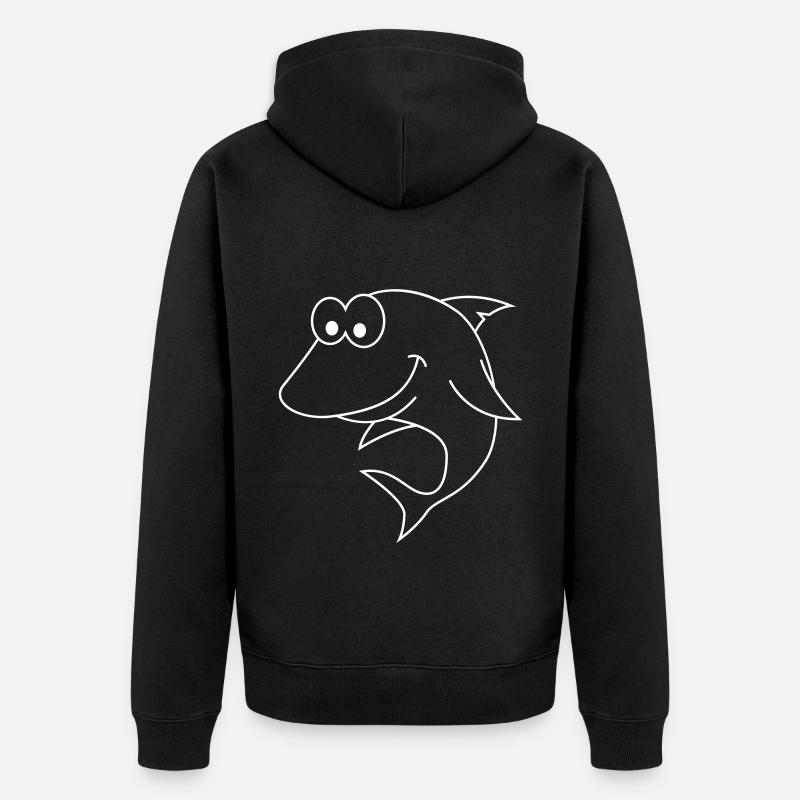 Requin Comic Animal - Veste à capuche bio Premium Unisexe - noir