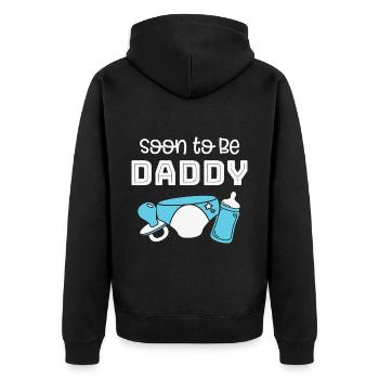 Bébé enceinte Mère Bébé T-Shirt Maman Papa - Veste à capuche bio Premium Unisexe - noir - Dos - Nico (187cm)