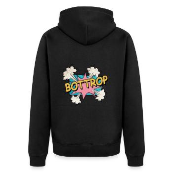 Bottrop Deutschland Stadt Schrift Pop Art Comic - Unisex Premium Bio Zip Hoodie - Schwarz - Hinten - Nico (187cm)