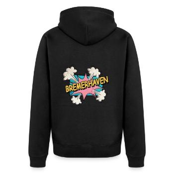 Bremerhaven Germany Font Pop Art Comic - Unisex Premium Organic Zip Hoodie - black - Back - Nico (187cm)