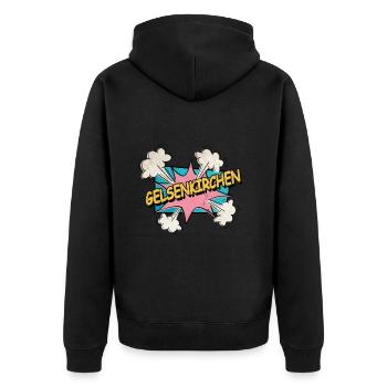 Gelsenkirchen Germany Font Pop Art Comic - Unisex Premium Organic Zip Hoodie - black - Back - Nico (187cm)