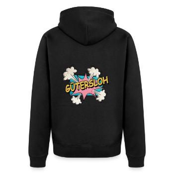 Gütersloh Deutschland Stadt Schrift Pop Art Comic - Unisex Premium Bio Zip Hoodie - Schwarz - Hinten - Nico (187cm)