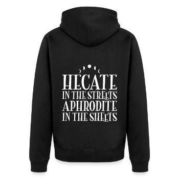 Witches - Unisex Premium Organic Zip Hoodie - black - Back - Nico (187cm)