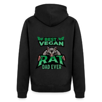 Rat Pet | Vegan Vegan Rat Gift Idea - Unisex Premium Organic Zip Hoodie - black - Back - Nico (187cm)