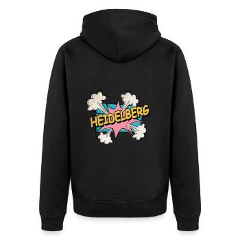 Heidelberg Allemagne Ville Police Pop Art Comic - Veste à capuche bio Premium Unisexe - noir - Dos - Nico (187cm)