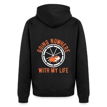 Nagetier Hamster - Unisex Premium Bio Zip Hoodie - Schwarz - Hinten - Nico (187cm)