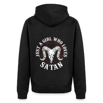 Satanism Proverbs | Satanist Horror Gifts - Unisex Premium Organic Zip Hoodie - black - Back - Nico (187cm)