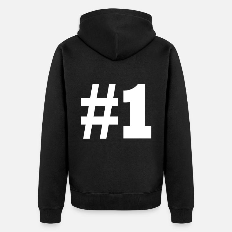 #1 - Unisex Premium Bio Zip Hoodie - Schwarz